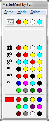Playing MasterMind where the CPU guesses with 12 pegs what the player had chosen
